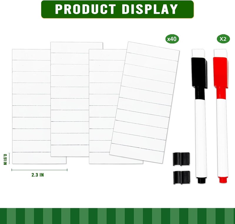 lrjrizzo Baseball Lineup Magnets, 40Pcs 0.5 x 2.3 Inch Strong Magnetism Magnetic Baseball Lineup Board Reusable Magnets for Baseball Lineup Board Softball Magnetic Lineup Board for Dugout - Image 4